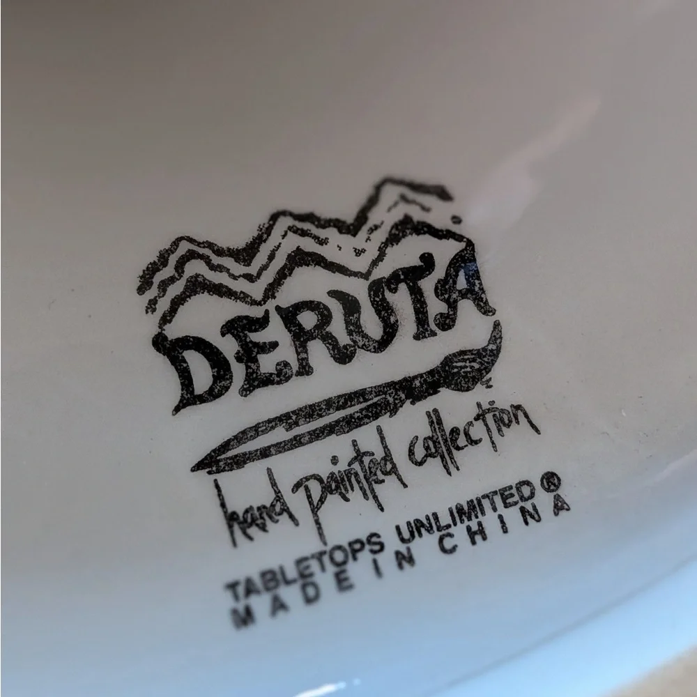 Tabletops Unlimited Deruta 2 Tier Serving Stand Italian Hand Painted Ceramic - Picture 4 of 8